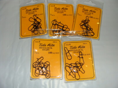 TIDE RITE DUO LOCK SNAPS - SIZE 4 - 100 LB TEST - 10 packs, 70 Snaps