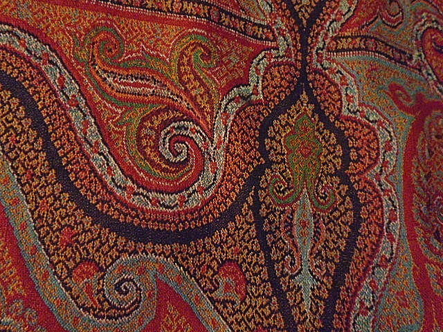antique  Paisley wool Shawl Table Cloth or Bed Spread