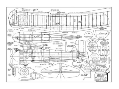 Curtiss Seahawk C/L 32'' Wingspan RC Model Airplane Printed Plans &Templates