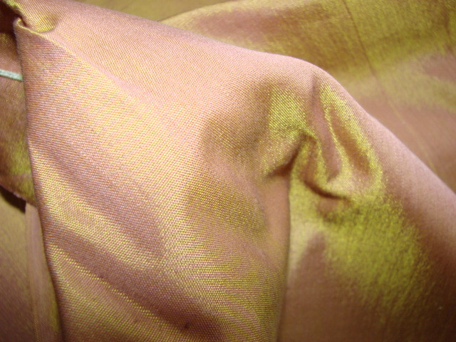 Vintage RAYON Fabric iridescent Changeable GOLD Lilac Purple YARDAGE Sari