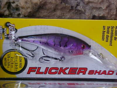 Berkley 2'' 1/5oz FLICKER SHAD FFSH5M FLASHY PURPLE TIGER - Bass/Walleye/Trout