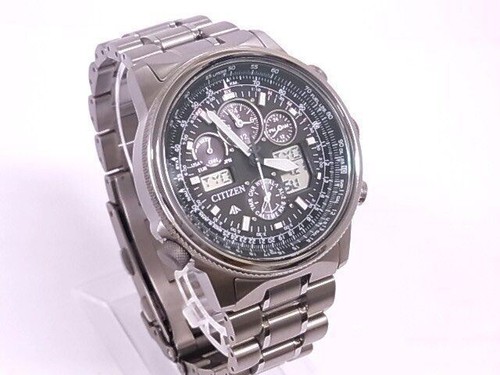Pre-owned Citizen Promaster Chronograph Pmv65-2271 Eco-drive Radio Watch From Japan
