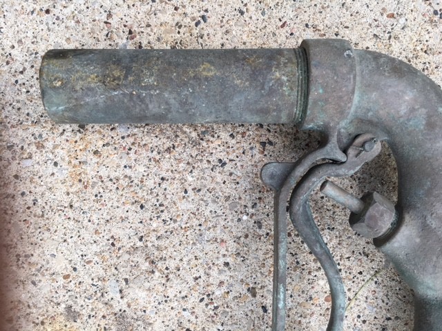 VINTAGE  MCDONALD straight  SPOUT BRASS GAS PUMP NOZZLE app. 2