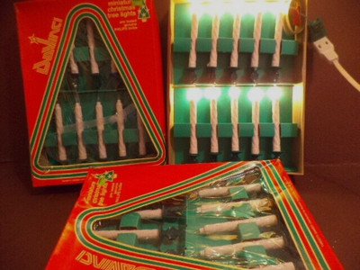 3 Boxes of 10 ea. Vtg. DaVinci Christmas 4'' Candle Lights