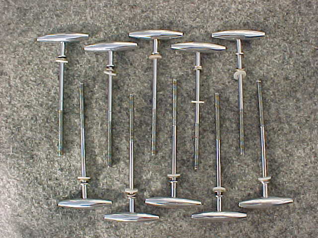 10 GRETSCH BASS DRUM T RODS IN FINE SHAPE LOOK NICE TO !