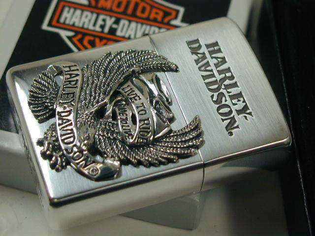 Zippo Oil Lighter Harley Davidson HDP-08 Silver Standard Eagle Japan Limited New