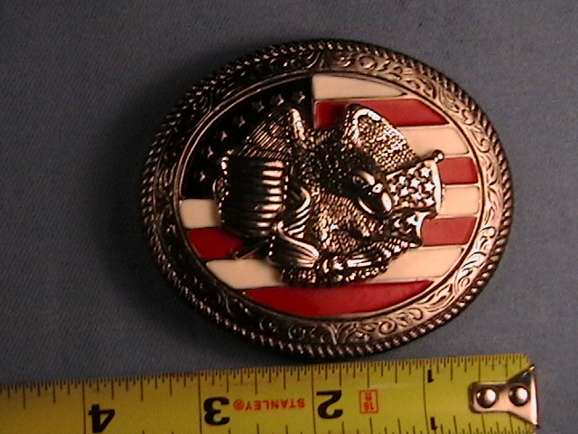 American Flag with Eagle Belt Buckle