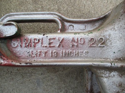 SIMPLEX NO 22 RAILROAD JACK-TEMPLETON KENLY