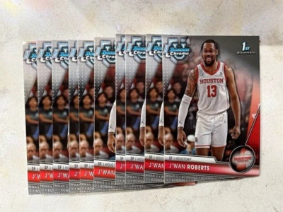 Lot of (10) J'WAN ROBERTS Houston 2023-24 Bowman University 1st Chrome #31