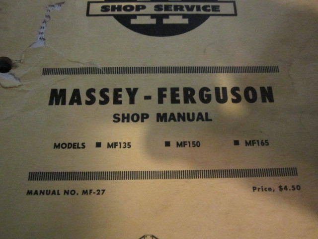 MASSEY FERGUSON MF 135, MF150, MF165,   SHOP MANUAL  No. -27 used