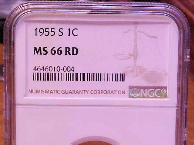 1955 S 1C Lincoln Wheat Cent penny MS66 RD NGC W@Y under $$$!!!