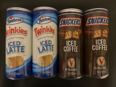 SNICKERS Iced Coffee & TWINKIES Iced Latte- SET OF 4 CANS - 2 Each Flavor