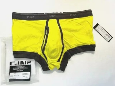 C-IN2  Size L   Slate Boxer Brief/Trunks - Yellow/Gray - Mid Rise