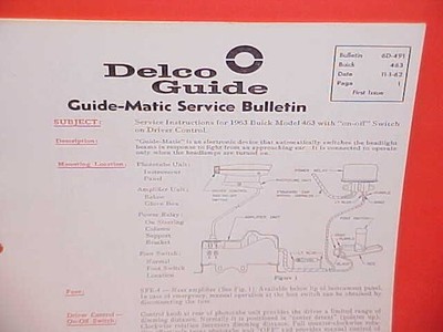 1963 BUICK RIVIERA ELECTRA UNITED MOTORS DELCO GM GUIDE-MATIC SERVICE MANUAL 463