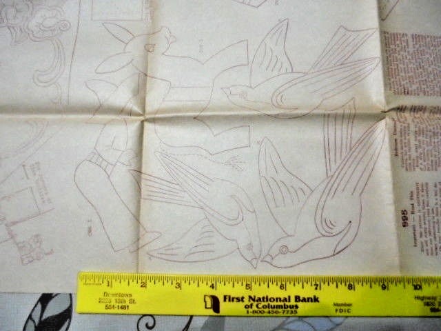 FS TRANSFER EMBROIDERY PATTERN BUTTERFLY PILLOW CASE BIRDS CUTWORK APRON