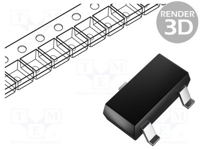 Transistor: P-MOSFET -0,21A 0,38W unipolar -100V  SOT23 DMP10H4D2S-7 P-Kanal-Tr