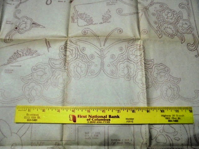 FS TRANSFER EMBROIDERY PATTERN BUTTERFLY PILLOW CASE BIRDS CUTWORK APRON