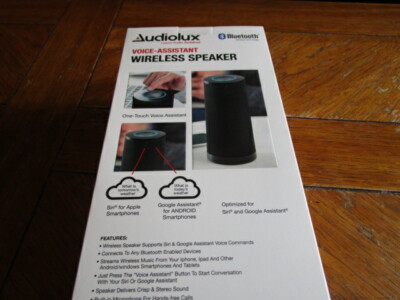 Audiolux Voice Assist Wireless Speaker, 7.5'', Optimized for Siri or Google NEW