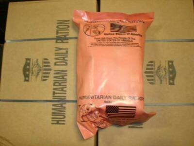 1 Case 10 Humanitarian Daily Rations MRE HDR Prepper Camp Hunting Survival flag