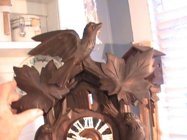 Vintage Cuckoo Clock Germany Black Forest parts repair. complete.