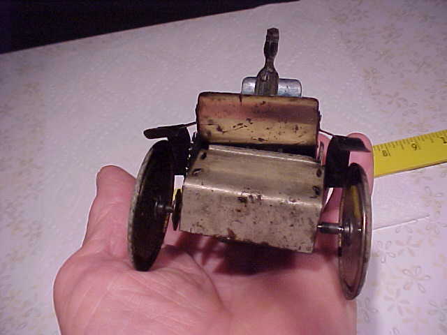 Vintage Old Litho on Tin Windup Toy Open Top Car Vis-a-Vis Wind Up Not Working