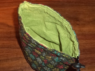 Floral Flowers Print Brown Dice Bag Gaming Stands Upright Drawstring Nice!