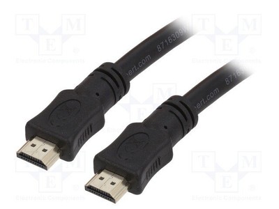 Kabel; HDMI 1.4; HDMI wtyk,z obu stron; PVC; 15m; czarny; Żyła: Cu Z1C2