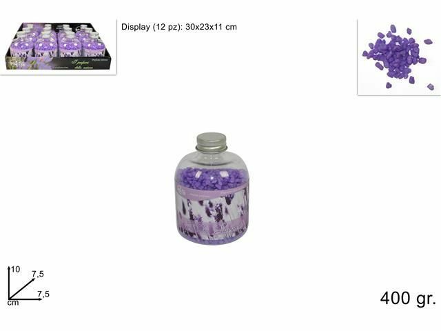 Set 12 Pezzi Pietrisco Profumato In Bottiglia 400gr Fragranza Lavanda dfh