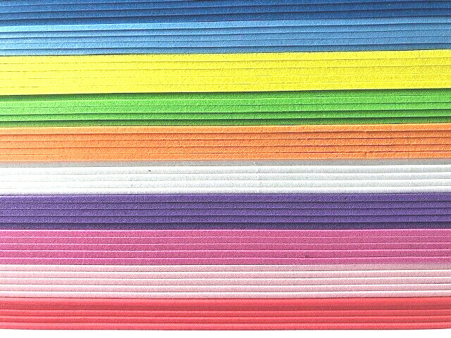 Moosgummiplatten, 22 X 30cm X 2 Mm, 50 Platten Sortiert In 10 Farben X 5 StÃ¼Ck