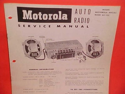 1952 NASH AMBASSADOR STATESMAN MOTOROLA RADIO SERVICE SHOP MANUAL BROCHURE BOOK