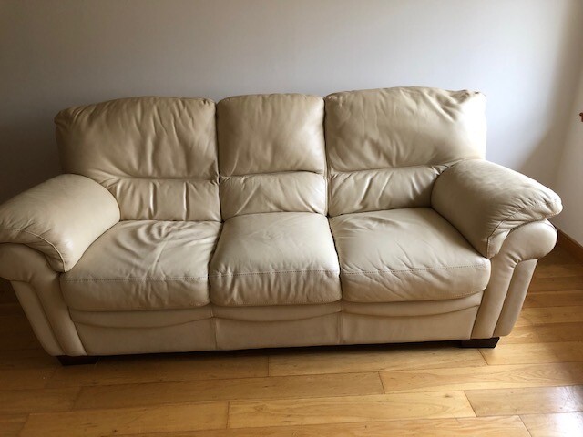 Cream Leather Sofa Set In Perth And Kinross Gumtree