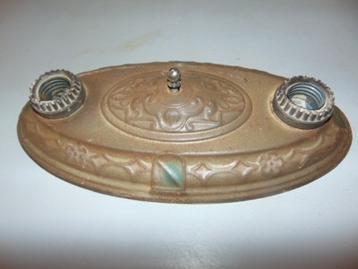 * Vintage Double Flush Mount Wall Light Fixture Bulb & Sconce - Cloth Cord