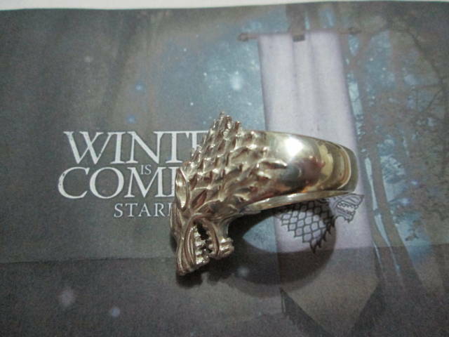 Pre-owned Artisan Game Of Thrones Stark House Wolf Ring Sterling Silver 925- Product
