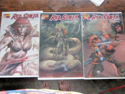 Dynamic Entertainment 2005 Red Sonja #1 (3 different covers OF #1)