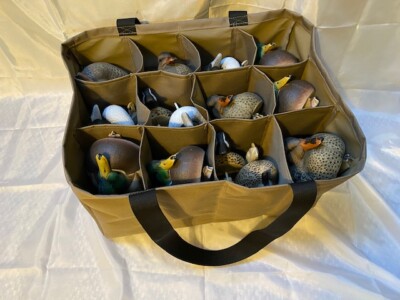 12 Slot Life Size Series Custom Decoy Bag, 3 ROWS for Wood Duck, Ring Neck, Teal