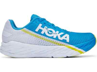 

Мужские кроссовки Hoka Rocket X, белые/голубые, 8 D, средние, США, White/diva blue
