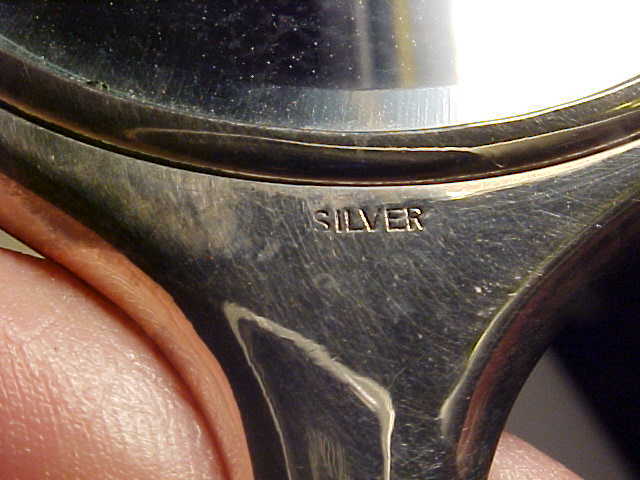 Vintage Silver Finger Hand Mirror