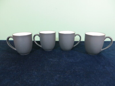 Set of 4 Noritake Stoneware COLORWAVE Graphite 4'' Mugs Cups Indonesia 8034 EUC
