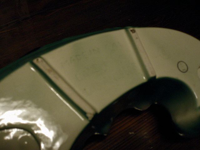 Vintage Large 1952 Lane and Co. Curved Green Blue & Pink Tan Ceramic Planter