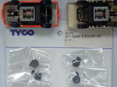 Tyco Slot Car 1982 HP7 Crown and Pinion Gear Set ~ free USA shipping