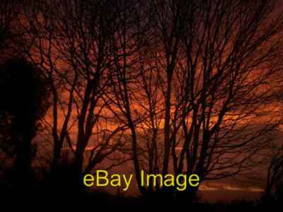 Photo 6x4 Red Sunset over Llanteg You can well imagine why some fields to c2008