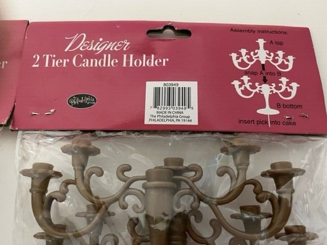 New Halloween 2 Tier Chandelier Candle Holders 2 Packs