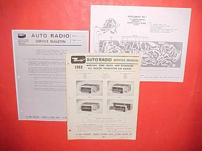 1968 MERCURY PARKLANE FORD PICKUP TRUCK ECONOLINE BENDIX AM RADIO SERVICE MANUAL