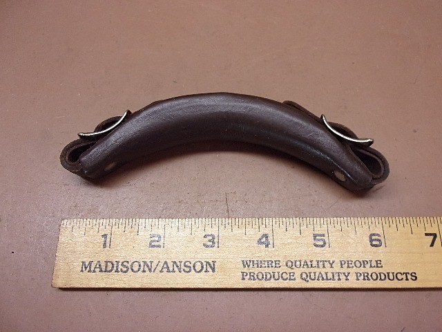 Replacement Leather Handle Luggage Guitar Briefcase Top Buckles Brown in Color