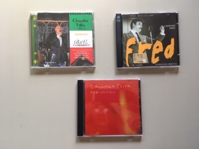 3 Italian Import CDs: Gianmaria Testa; Fred Buscaglione; Claudio Villa; Like New