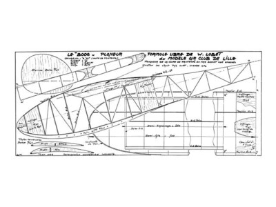Boog F/F Towline Glider 55'' Wingspan RC Model Airplane Printed Plans & Templates