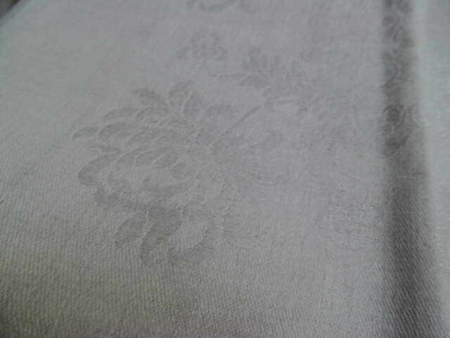 Set of 6~Antique White Floral Damask Linen Dinner Napkins~Hand Hemmed Lge 24x23