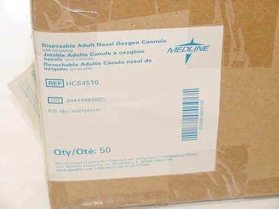 49 - Medline HCS4510 Disposable Adult Nasal Oxygen Cannula NO Tubing Soft Touch