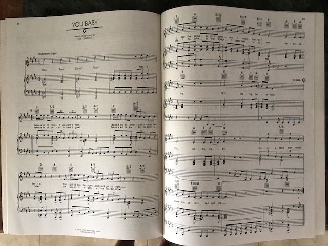 NEIL DIAMOND--Jazz Singer--Piano-Guitar-Chords Songbook