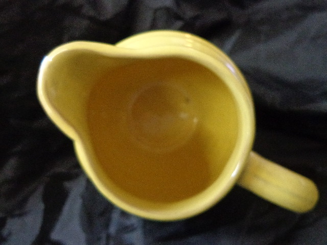 SALE! Vintage Yellow Beehive Pitcher Red Pottery Ring Ware Jug Handmade MC